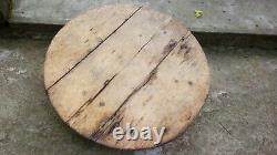 Antique wooden Serving table Dough kneading table serving tray big round wooden