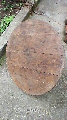 Antique wooden Serving table Dough kneading table serving tray big round wooden