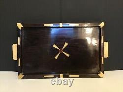 Art Deco inlaid wood serving tray