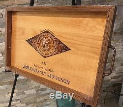 Artisan Wine Tray Handmade White Oak and Rubicon original Panel Serving tray