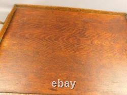 Arts & Crafts Serving Tray Hand Hammered Copper & Wood 22.5'