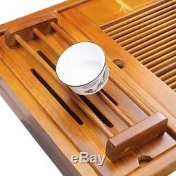 Authentic Japanese Chinese Gongfu Table Serving Tray Box for Kungfu Tea Wood NEW