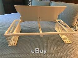BREAKFAST IN BED! Vintage Wood Tray Table with Side Baskets and Adjustable Tray