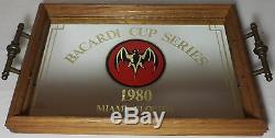 Bacardi Rum Wooden Serving Tray With Mirror Since 1980