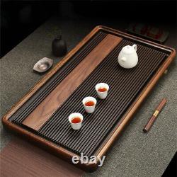 Bakelite Tea Tray Solid Wood Reservoir Tea Table Chinese Character Relief Large