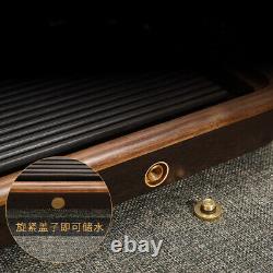 Bakelite Tea Tray Solid Wood Reservoir Tea Table Chinese Character Relief Large