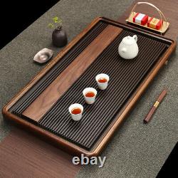 Bakelite tea tray solid wood reservoir tea table Chinese character relief large
