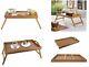 Bamboo Wood Wooden Breakfast Serving Lap Tray Over Bed Table With Folding Legs