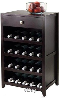 Bar Cabinet for Wine Bottle Glass Hanger Organizer Storage Display Serving Tray