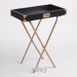 Bar Carts & Butler Trays Black Gold Wood Iron Storage Serving Dishes Dining Home