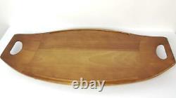 Baribocraft Canadian Maple Wood Serving Tray 24x11 Curved Vintage Midcentury