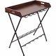 BarrenFork Decor Wood Serving Tray Table with Metal Legs