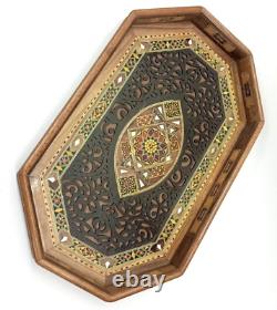 Beautiful Gift Decoration Inlaid Mosaic Wood Serving Tray 43 Cm 27 Cm