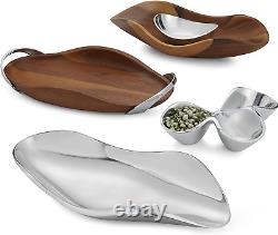 Bella Triple Condiment Server 3 Part Divided Serving Tray for Condiments, Dips