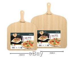 Big Pizza Peel Wood Paddle Board Tray, Pizza Maker Serving & Cutting 37x38 cm