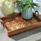 Birch Lane Sonia Tray Decorative Serving Table Tray Decor Wood Brown with Handles