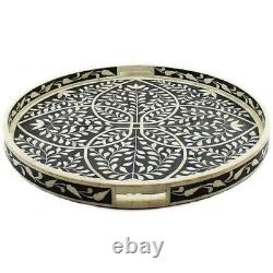 Black Sea Mother of Pearl Inlaid Lacquer Tray Home Decor Elegance Serving tray