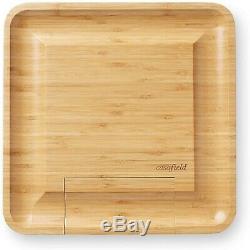 Board Bamboo Cheese Cutlery Wood Serving Charcuterie Tray Platter Slide Drawer