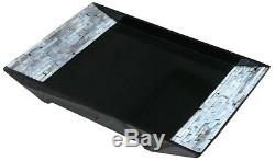 Bold Black Decorative Lacquer Tray with Seashell inlay Serving Tray