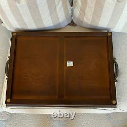 Bombay Company Large Vintage Wood Serving / Bed Tray With Bronze Handles