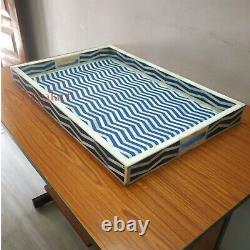 Bone Inlay Kitchen Serving Tray Dining Table Tray Vintage Home Decor Gift Art