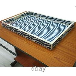 Bone Inlay Kitchen Serving Tray Dining Table Tray Vintage Home Decor Gift Art