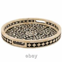 Bone Inlay Round Tray Decorative Serving Tray Best Gift For Free Shipping Tray
