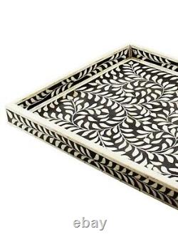 Bone Inlay Serving Tray Handmade Dining Table Home Decorative Best Gift Tray