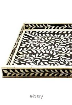 Bone Inlay Serving Tray Handmade Dining Table Home Decorative Best Gift Tray