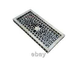 Bone Inlay Tray, Floral Pattern Serving Tray, Kitchen Tray home Décor Gift