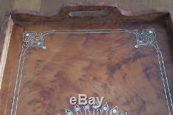 Burr Walnut & Mother Of Pearl Butlers Serving Tray A Stunning Looker In Vg-cond