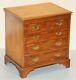 Burr Yew Wood Chest Of Drawers Butlers Leather Serving Tray Large Side Table