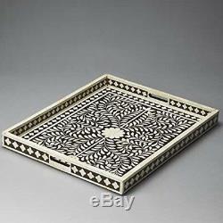 Butler Mother of Pearl Black Tray Handmade Inlay Furniture