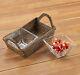 CALAISIO, 2 SECTION RECTANGULAR SERVING TRAY with 2 REMOVABLE GLASS INSERTS, NEW