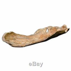 Carved Driftwood Modern Decorative Tray Serving Centerpiece Bowl Natural
