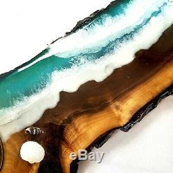 Charcouterie board serving tray epoxy wood