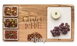 Charcuterie Board Sophistiplate Brand Acacia Fete Set Tray, 18x9.5