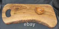 Charcuterie serving cutting board OLIVE WOOD with dipping bowl Elevate Lifestyle