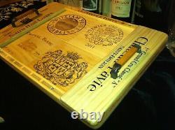 Chateau Pavie wine serving tray/ wooden wine box/ 6 French wineries