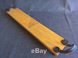 Cheese meat board platter tray serving long wood industrial steampunk table