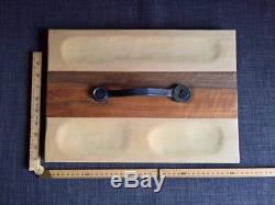 Cheese meat board platter tray serving long wood industrial steampunk table boho