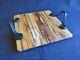 Cheese meat board platter tray serving square wood industrial steampunk table