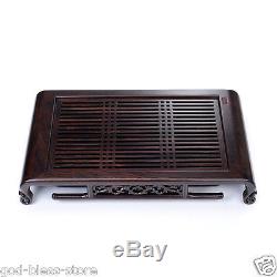 Chinese solid wood tea tray ebony tea table for kung fu tea set handmade carved