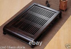 Chinese solid wood tea tray ebony tea table kung fu side table handmade carved
