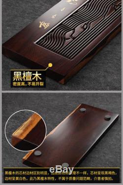 Chinese wood tea tray ebony solid wood tea board tea sea drainage tea table 2018