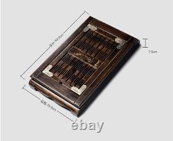 Chinese wood tea tray lotus carved antique style reservoir tea table solid wood