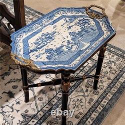 Chinoiserie Blue and White Porcelain Tray Table Blue Willow