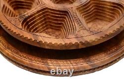 Circular Wooden Platter Convertible Compartmental Tray46CM X 4.5 CM