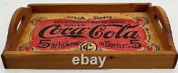 Coca-cola Rare Vintage Wooden Serving Tray