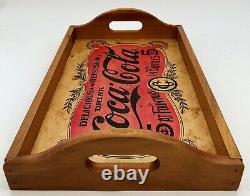 Coca-cola Rare Vintage Wooden Serving Tray